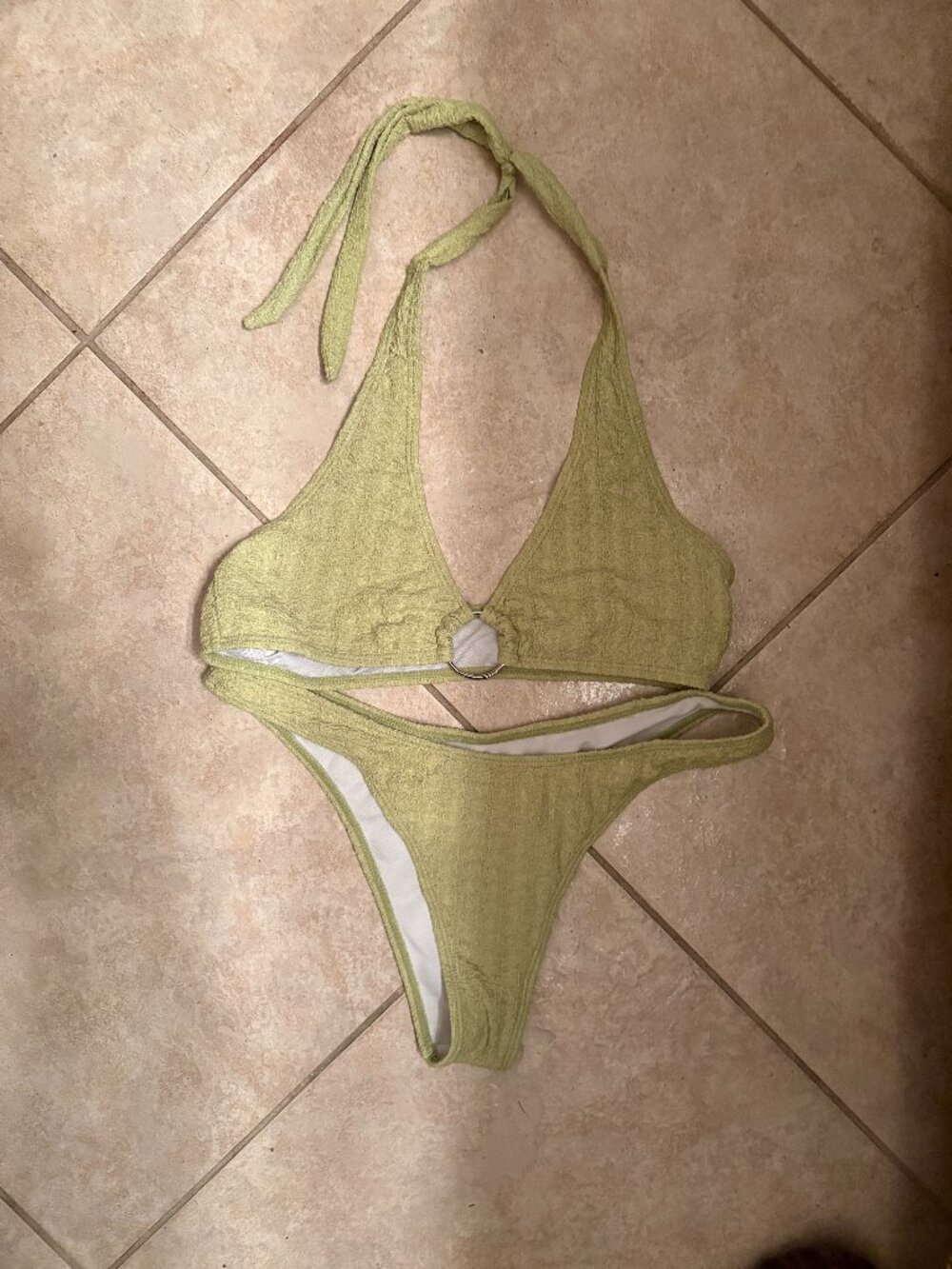 Lime Green 2 Piece Bikini Swimwear Women's Size M